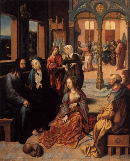 Cornelis_Engebrechtsz._001 Christ in the House of Martha and Mary